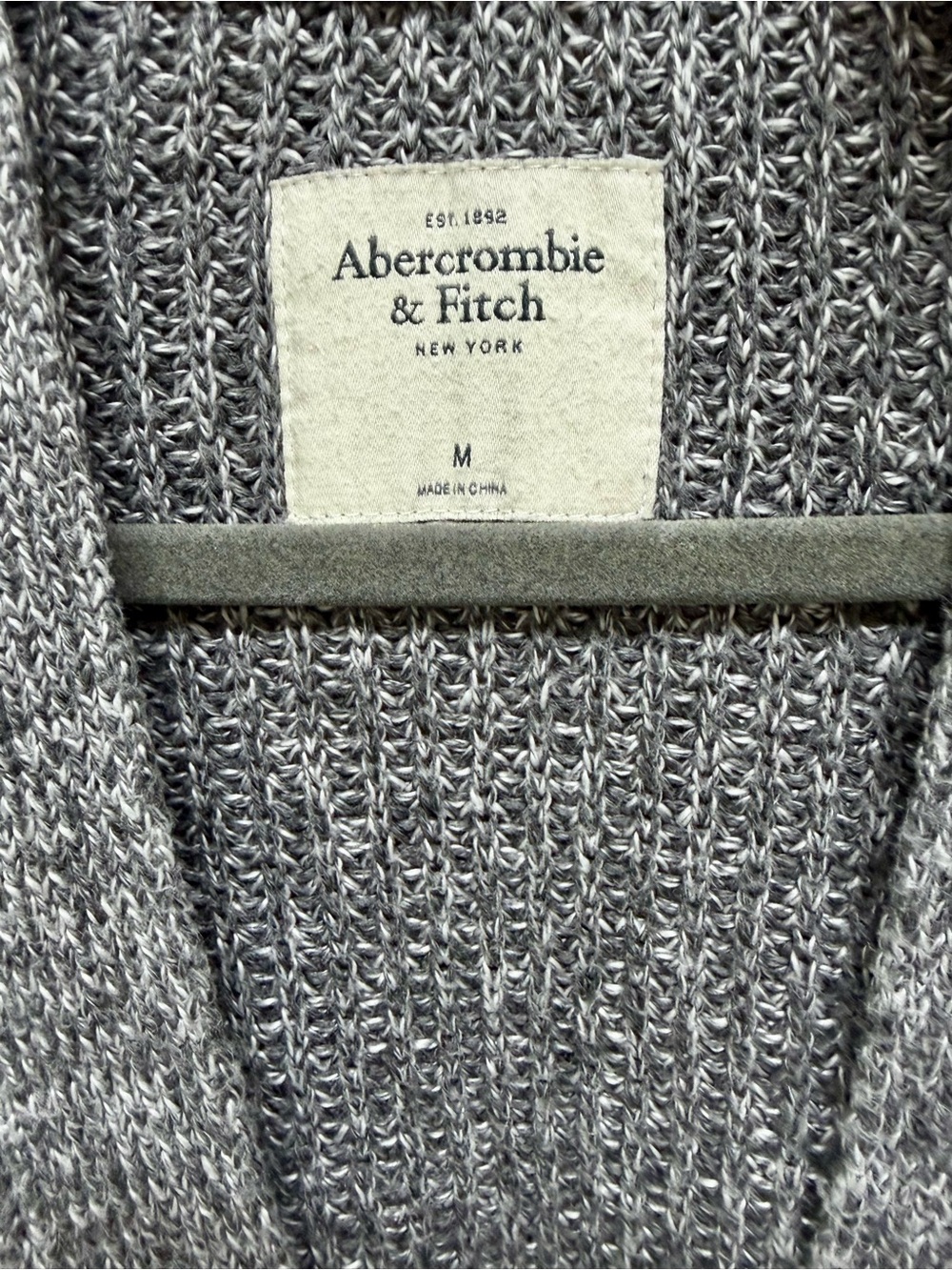 Abercrombie Gray Grandpa Cardigan Marled Knit Slouchy Preppy Women’s M - Picture 2 of 12